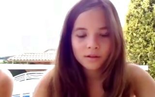 Lovely brunette teen girlfriend shows her boobs in homemade xxx