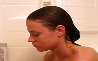 Gorgeous Ex-GF taking shower and playing with hot body