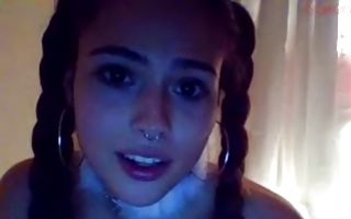 Doll with cute pig tails got orgasm during solo masturbation